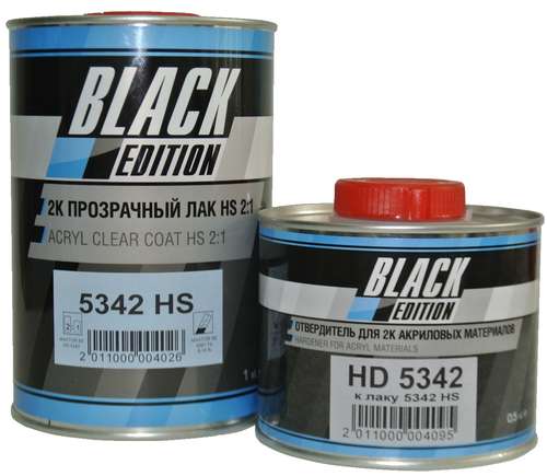 Лак прозрачный Black Edition Maxtor B5342 2K 2:1 HS 1л +отверд HD5342 0,5л фото в интернет магазине 