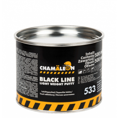 Шпатлевка CHAMAELEON легкая со стекловолокном Black Line с отвердителем 500мл (1кг) фото в интернет магазине 