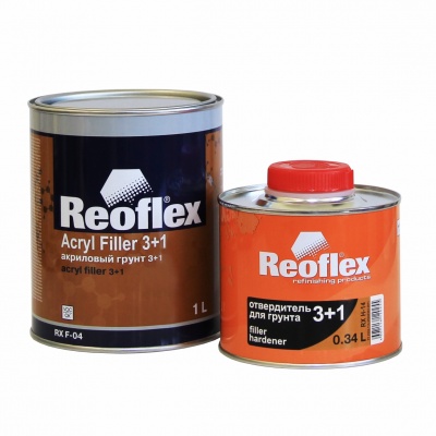 3+1 Грунт 2К Reoflex выравнивающий серый 1л +отв 0,34л фото в интернет магазине 