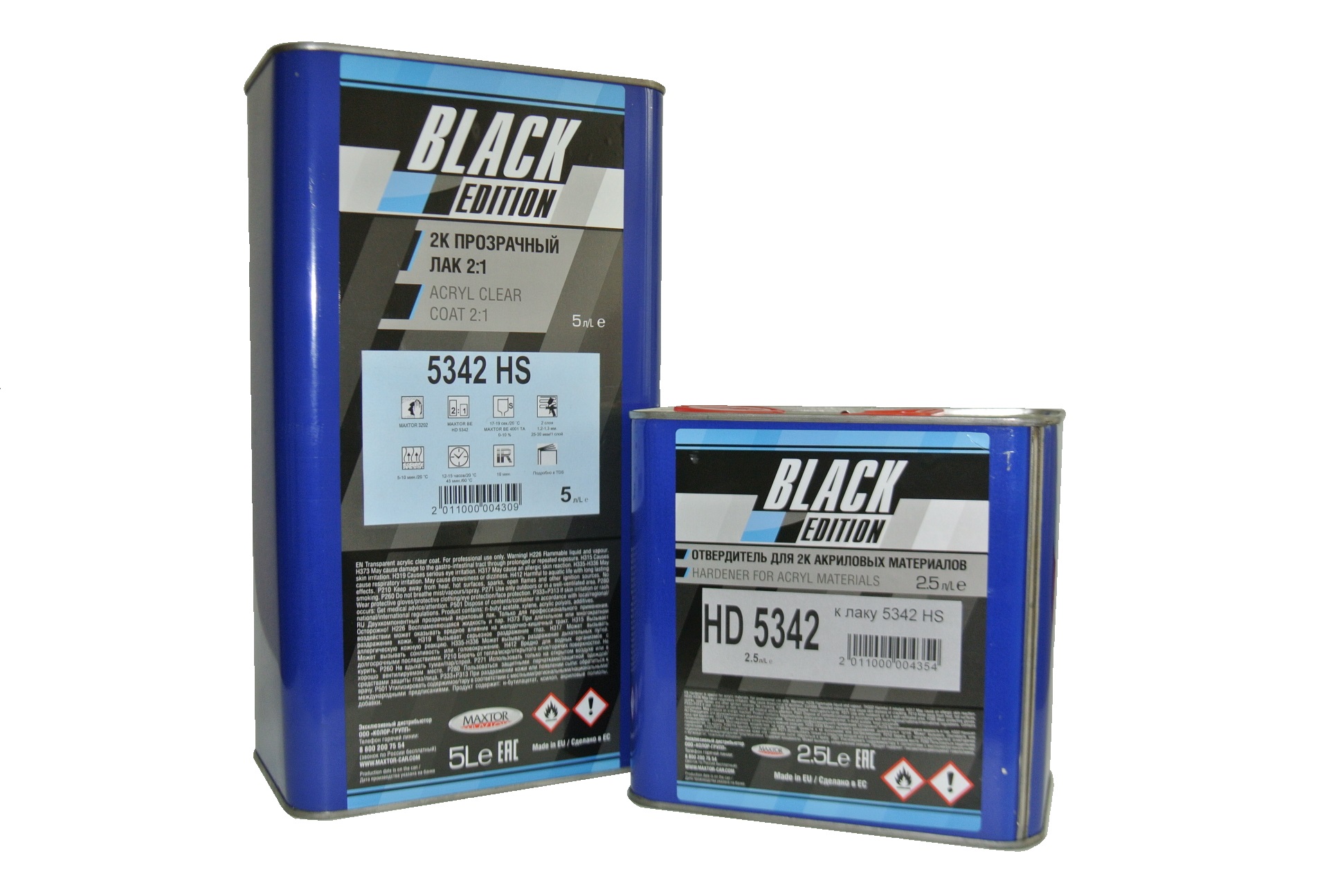 Лак прозрачный Black Edition Maxtor B5342 2K 2:1 HS 5л +отверд HD5342 2,5л фото в интернет магазине 