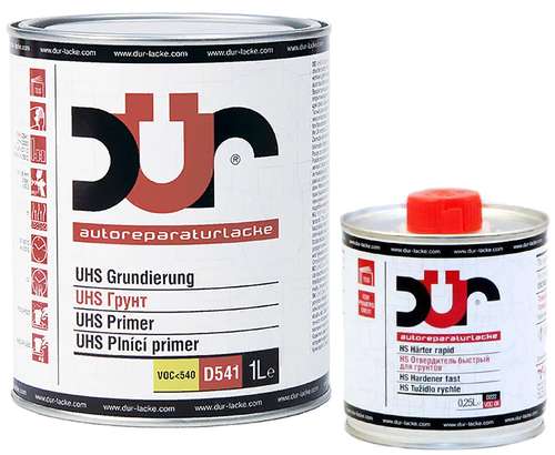 Грунт-наполнитель DUR UHS серый 1л +отв быстрый DUR 0,2л комплект фото в интернет магазине 