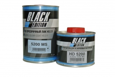 Лак прозрачный Black Edition Maxtor BE 5200 2K 2:1 MS 0,4л +отверд HD5200 0,2л фото в интернет магазине 