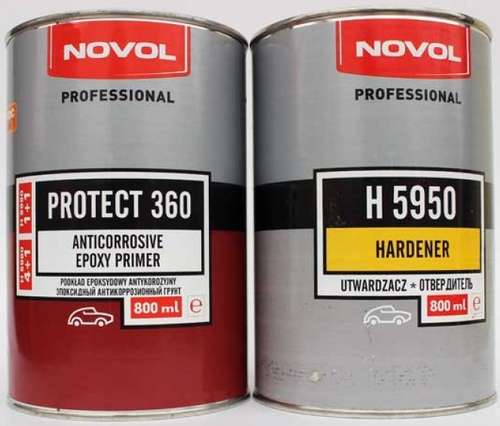 Грунт Novol PROTECT 360 4+1 эпоксидный или 1+1 (мокрый по мокрому) 0,8л +отверд Н5950 0,8л фото в интернет магазине 