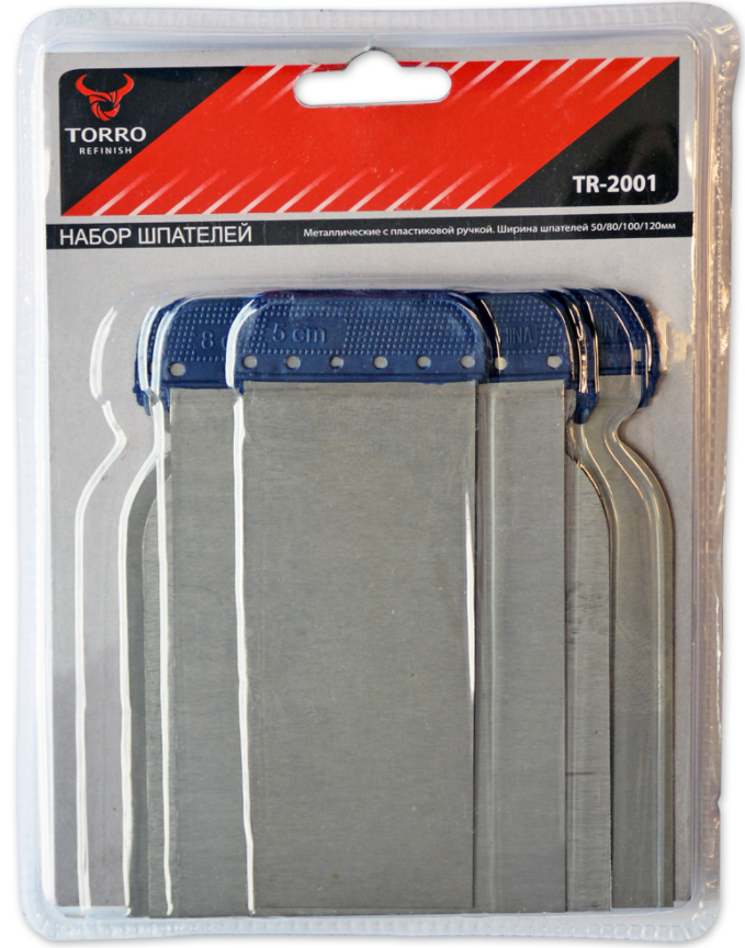 Набор шпателей металл с пластиковой ручкой TORRO 50/80/100/120мм фото в интернет магазине 