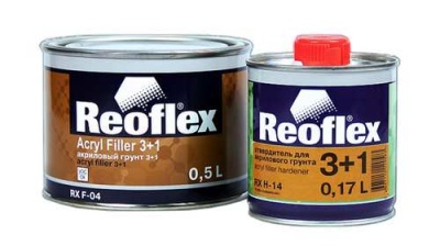 3+1 Грунт 2К Reoflex выравнивающий серый 0,5 +отв 0,17л фото в интернет магазине 