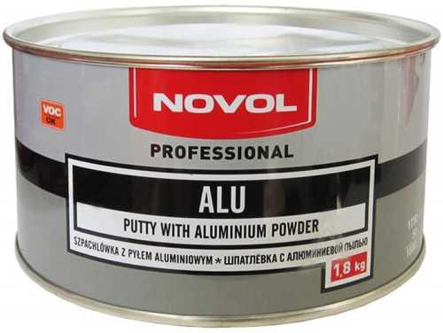 Шпатлевка Novol ALU с алюминьевой пылью п/э 1,8кг фото в интернет магазине 