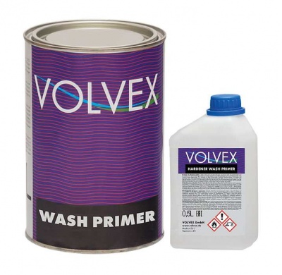 Грунт реактивный VOLVEX 2K Wash primer 2:1 1л +отвердитель 0,5л фото в интернет магазине 