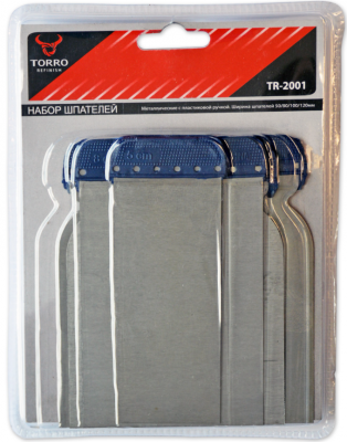 Набор шпателей металл с пластиковой ручкой TORRO 50/80/100/120мм 
